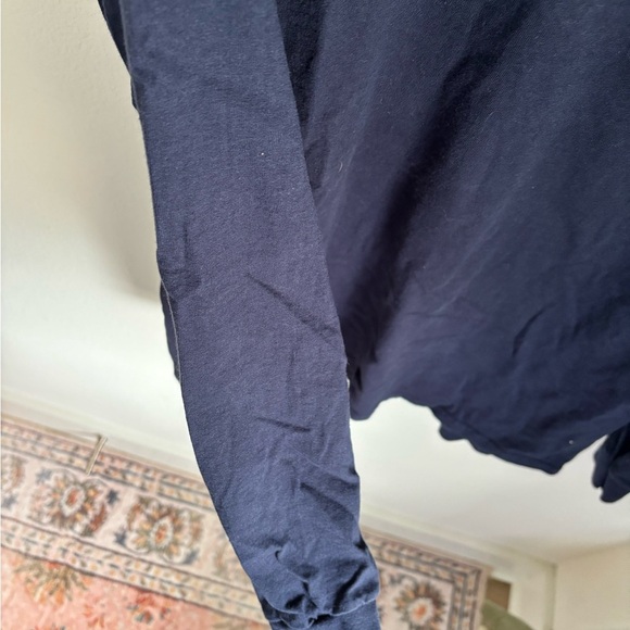 100% Cotton Skiing Grphic Navy Blue Long Sleeve Shirt in size large - Picture 5 of 11